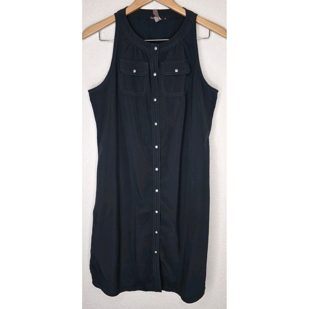 ATHLETA Shaper Shirt Tank Dress 6/8 Fish Sleeveless Snap Down Lightweight Active